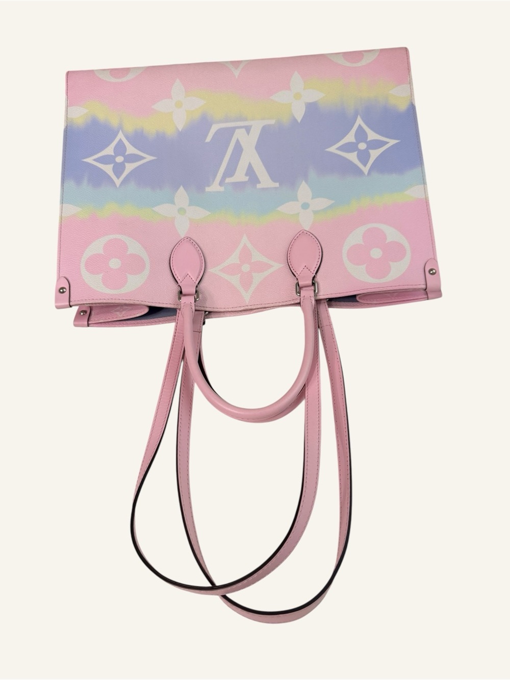 Louis Vuitton Onthego GM By The Pool Pink Blue Pastel Monogram Tote - Picture 7 of 14